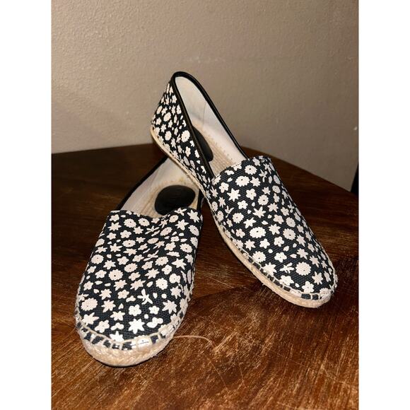 Coach Fairy Grunge Cottagecore Punk Black White Daisies  Floral  Espadrilles  9B - Picture 2 of 11